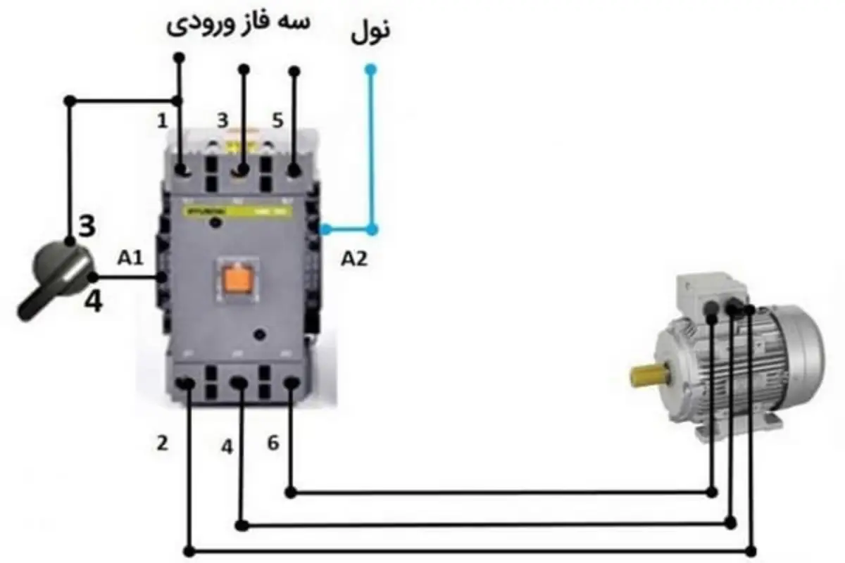 دیاگرام راه اندازی موتور سه فاز